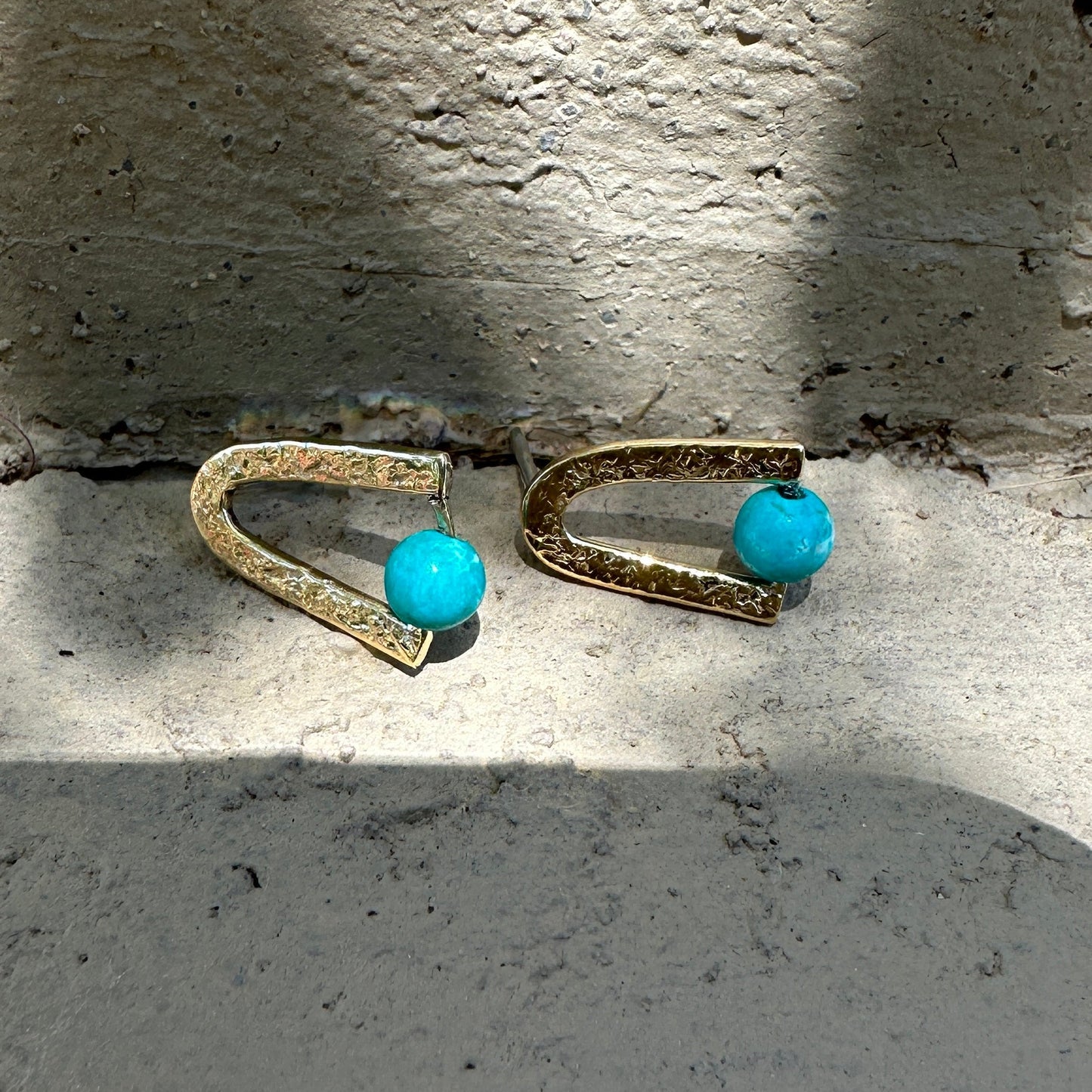 Turquoise Arch Stud Earrings