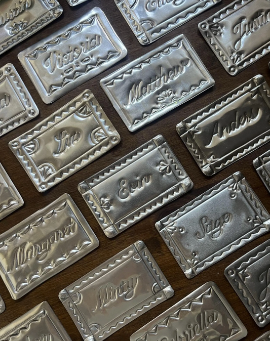 Embossed Tin Placecards