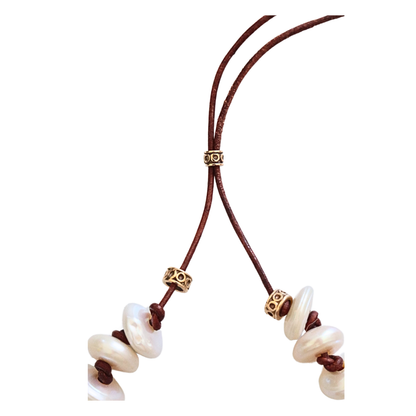 Gold Sacred Heart Pearl Necklace