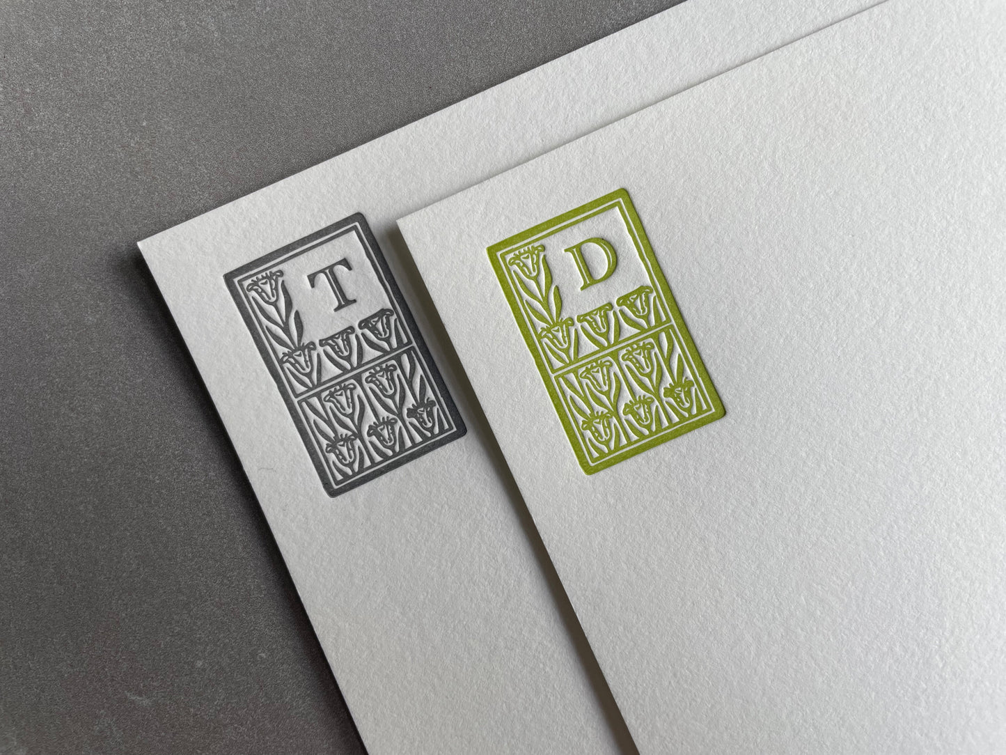 Art Deco Initial Notecard
