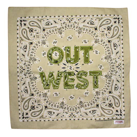 Out West Beige and Olive Bandana