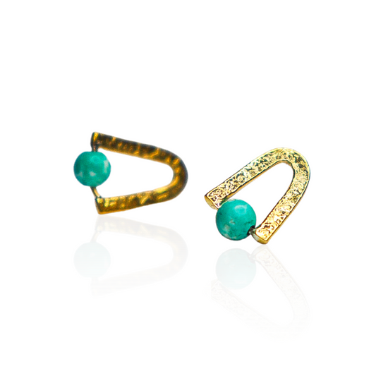 Turquoise Arch Stud Earrings