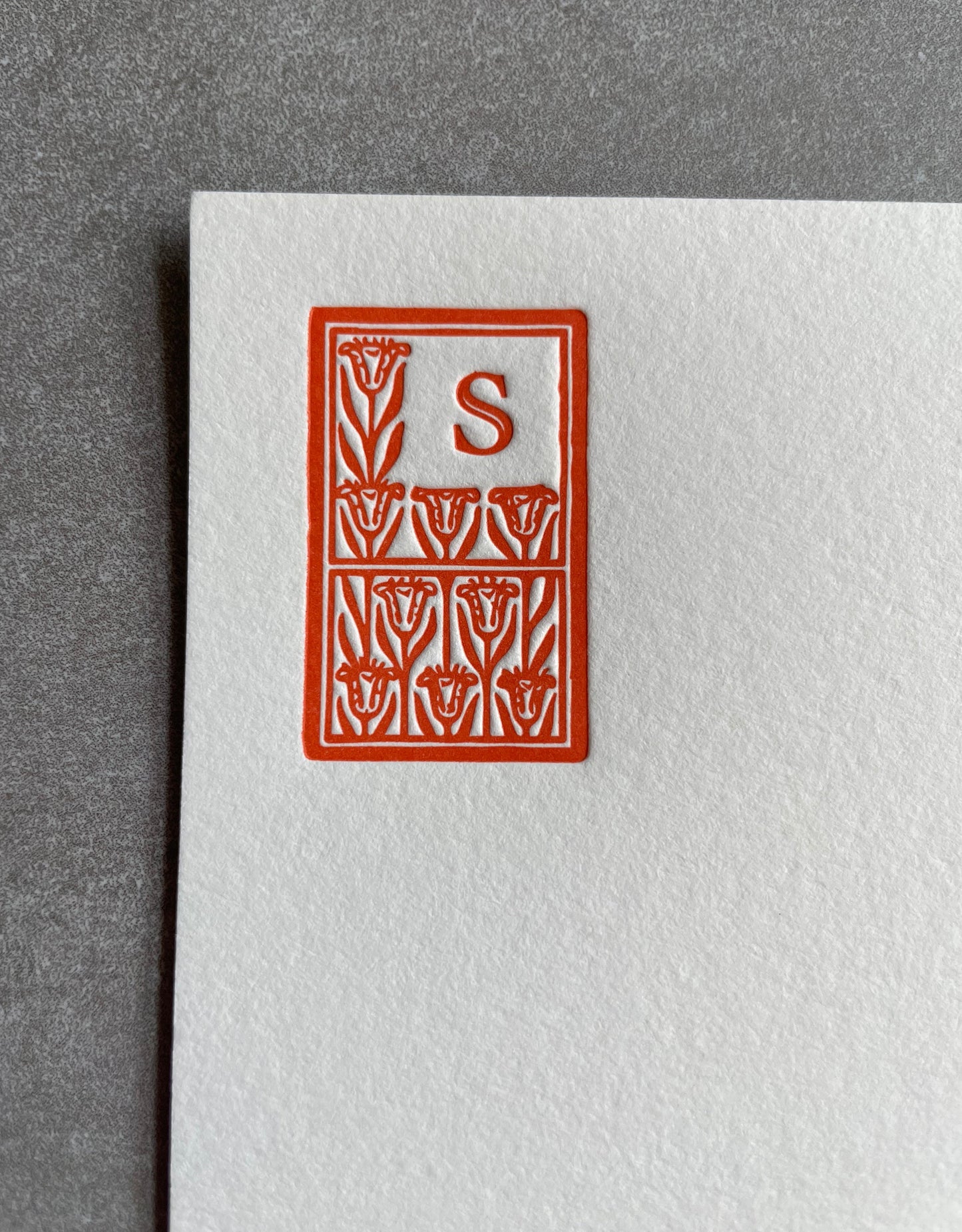 Art Deco Initial Notecard