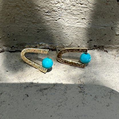 Turquoise Arch Stud Earrings