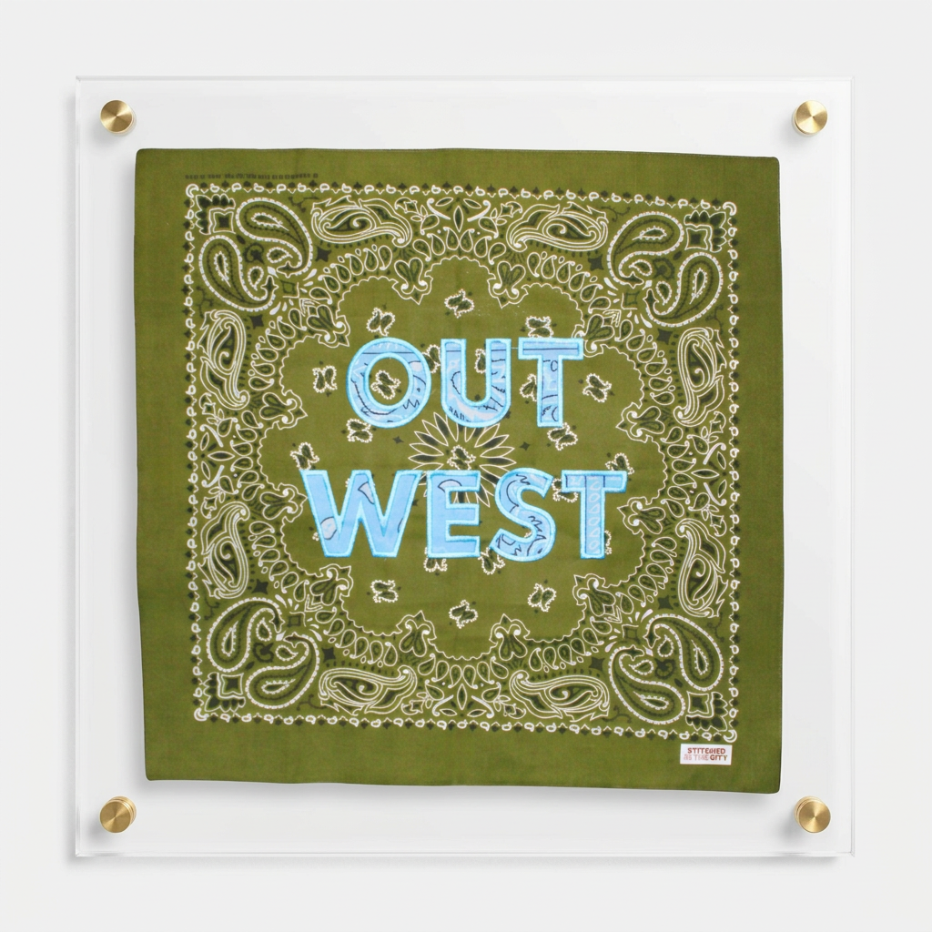 Out West Olive and Blue Bandana