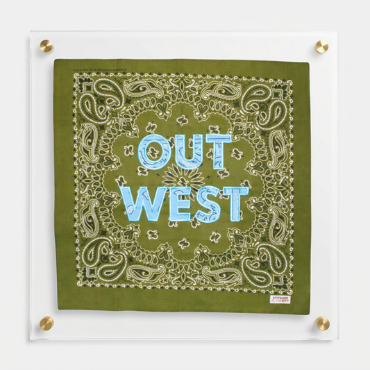 Out West Olive and Blue Bandana