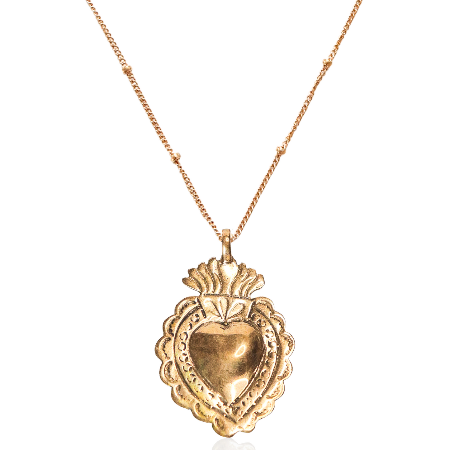 Gold Sacred Heart Pendant Necklace
