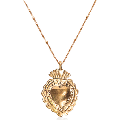 Gold Sacred Heart Pendant Necklace