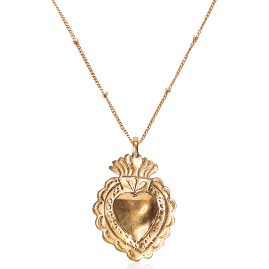 Gold Sacred Heart Pendant Necklace