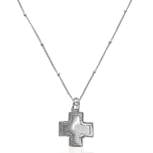Silver Southwest Cross Necklace