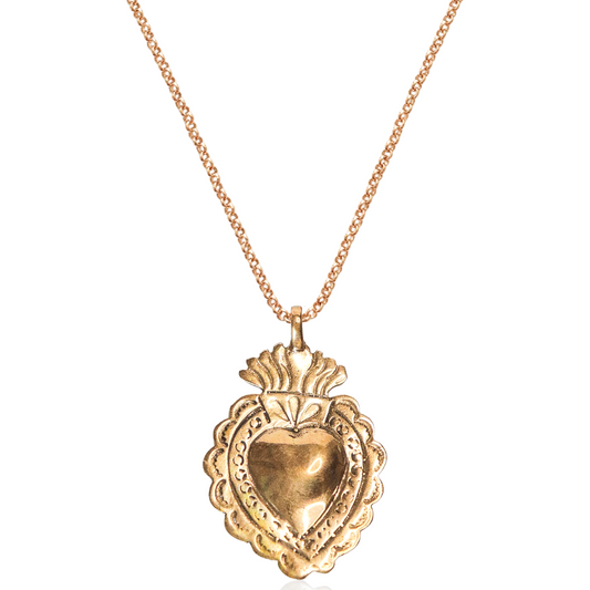Gold Sacred Heart Pendant Necklace