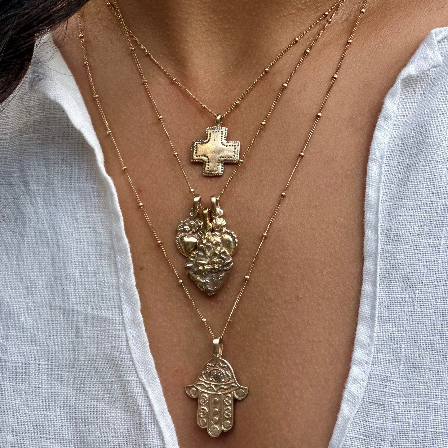 Gold Southwest Cross Necklace