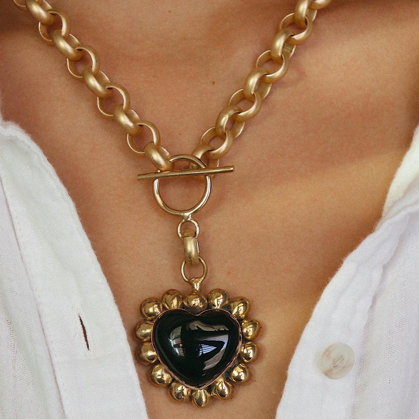 Bold Heart Chain Necklace